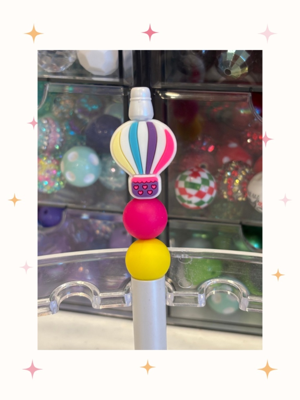 Handmade Hot Air Balloon Beaded Pen
